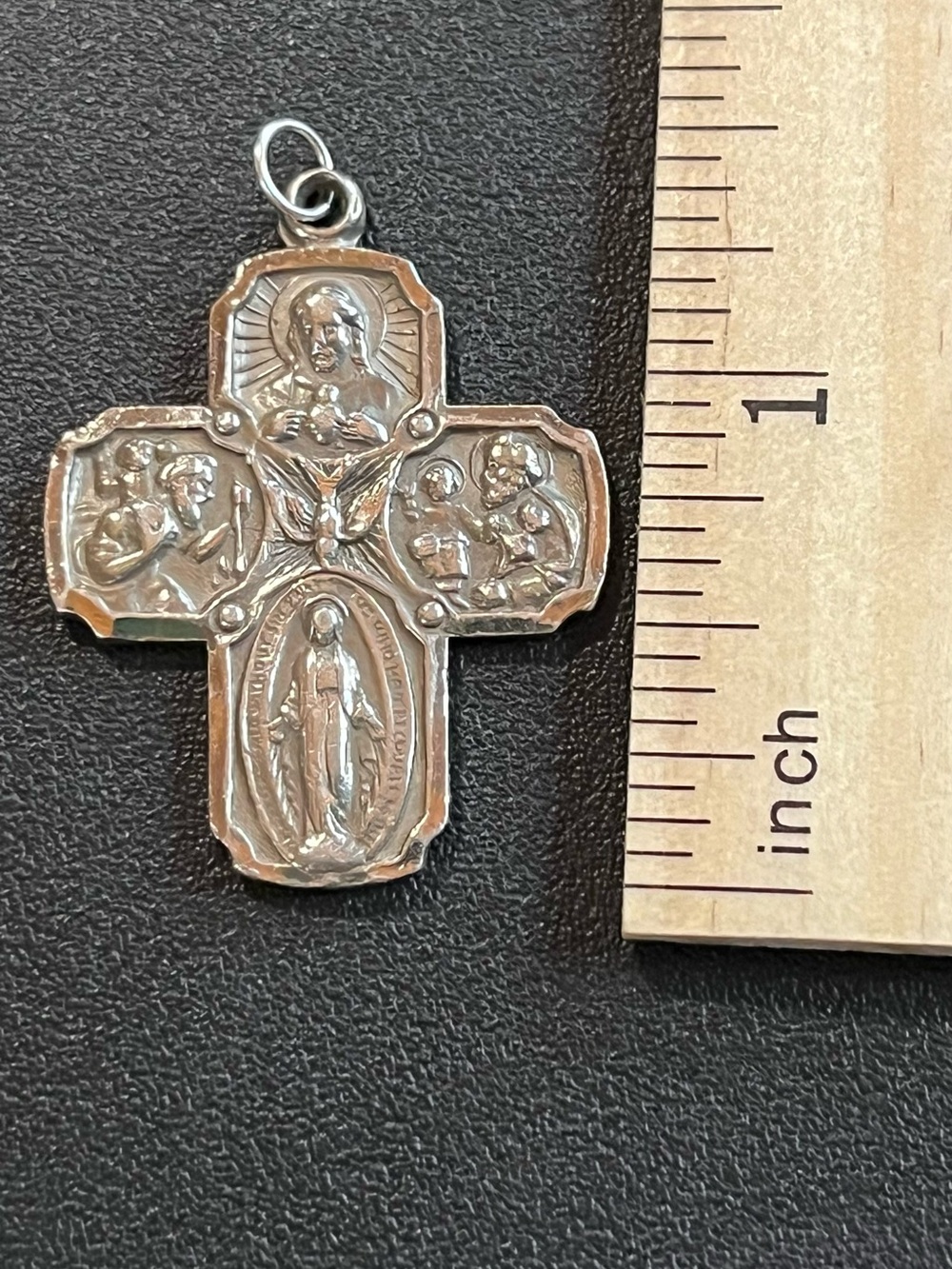 Sterling Silver Religious Cross Medal Pendant. “Call a priest”